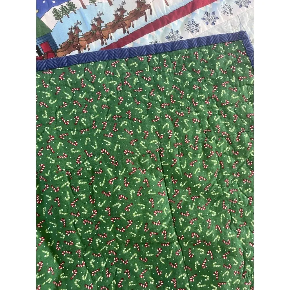 Vintage Handmade Christmas Quilt Blanket